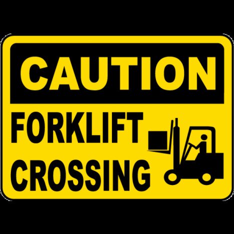 Caution Forklift Crossing Sign